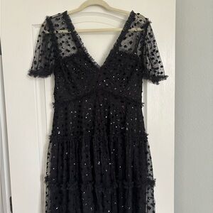 Needle & Thread Thea Black Sequin Dress